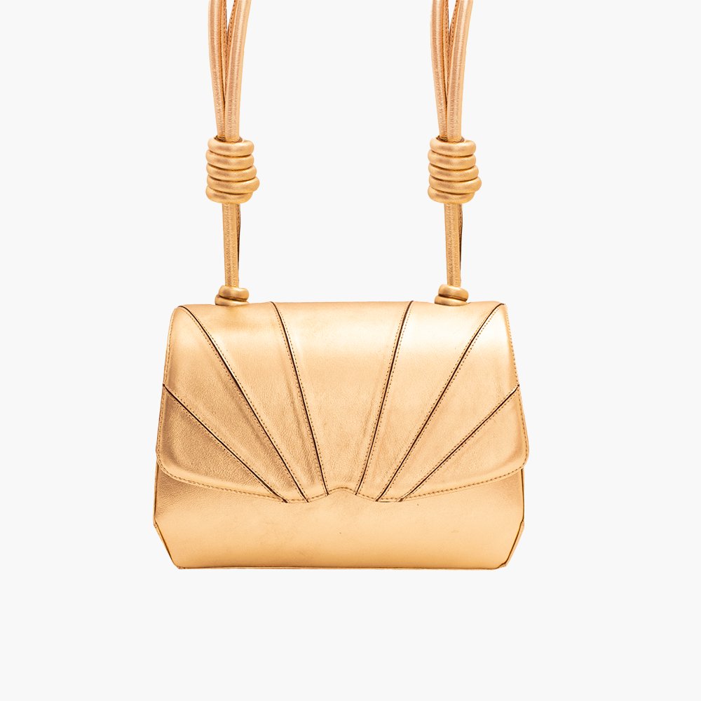 Bolsa de Couro Elemento Diamante Ouro