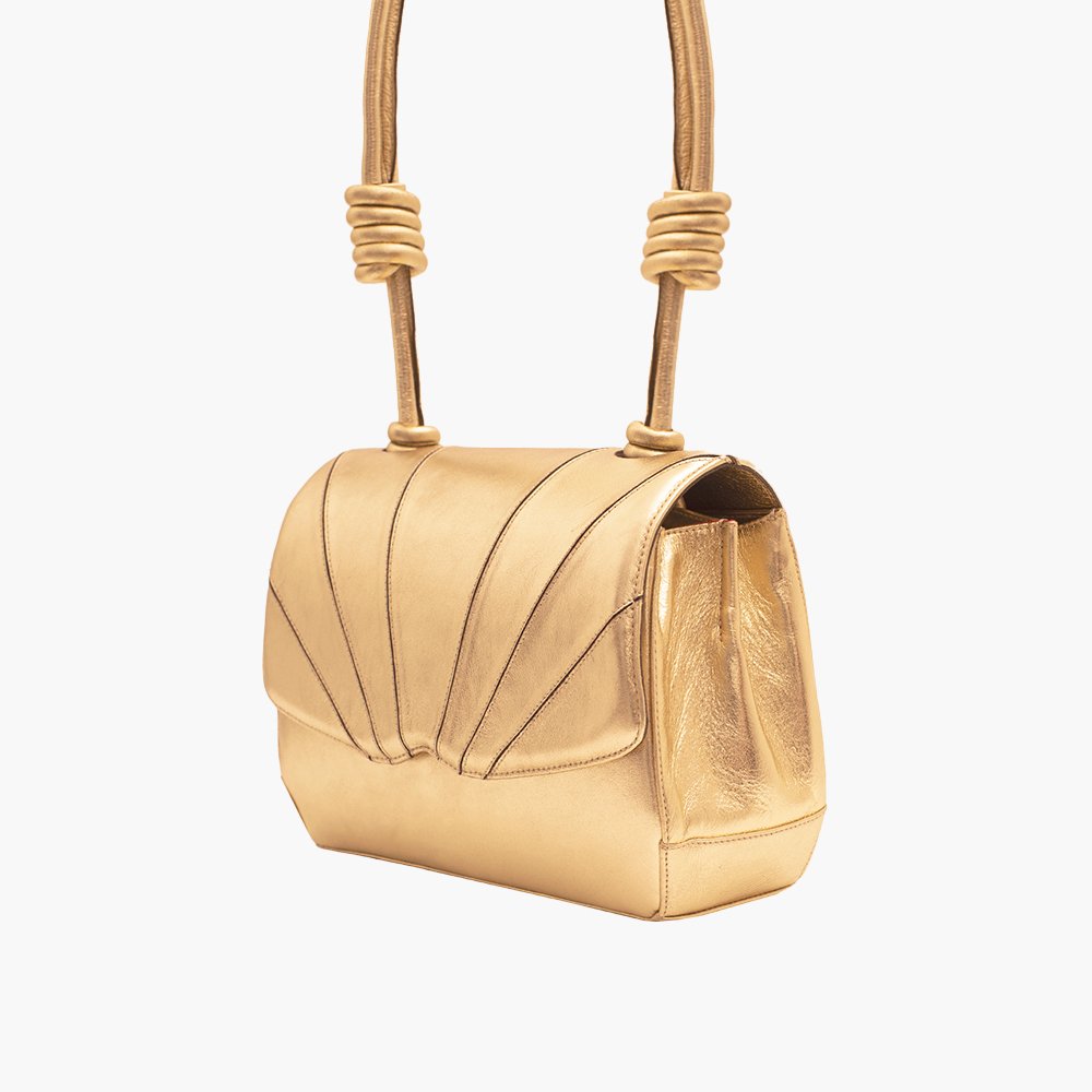 Bolsa de Couro Elemento Diamante Ouro