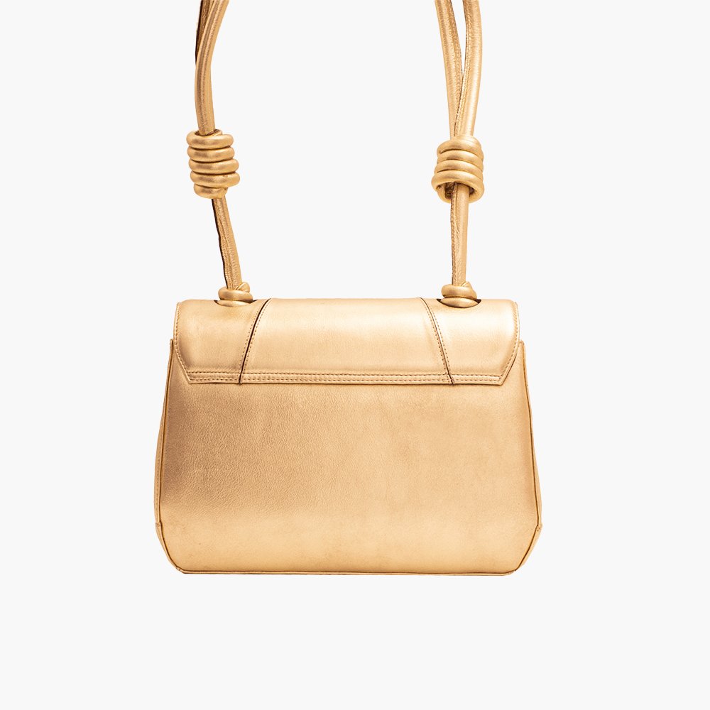 Bolsa de Couro Elemento Diamante Ouro