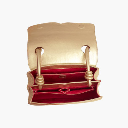 Bolsa de Couro Elemento Diamante Ouro