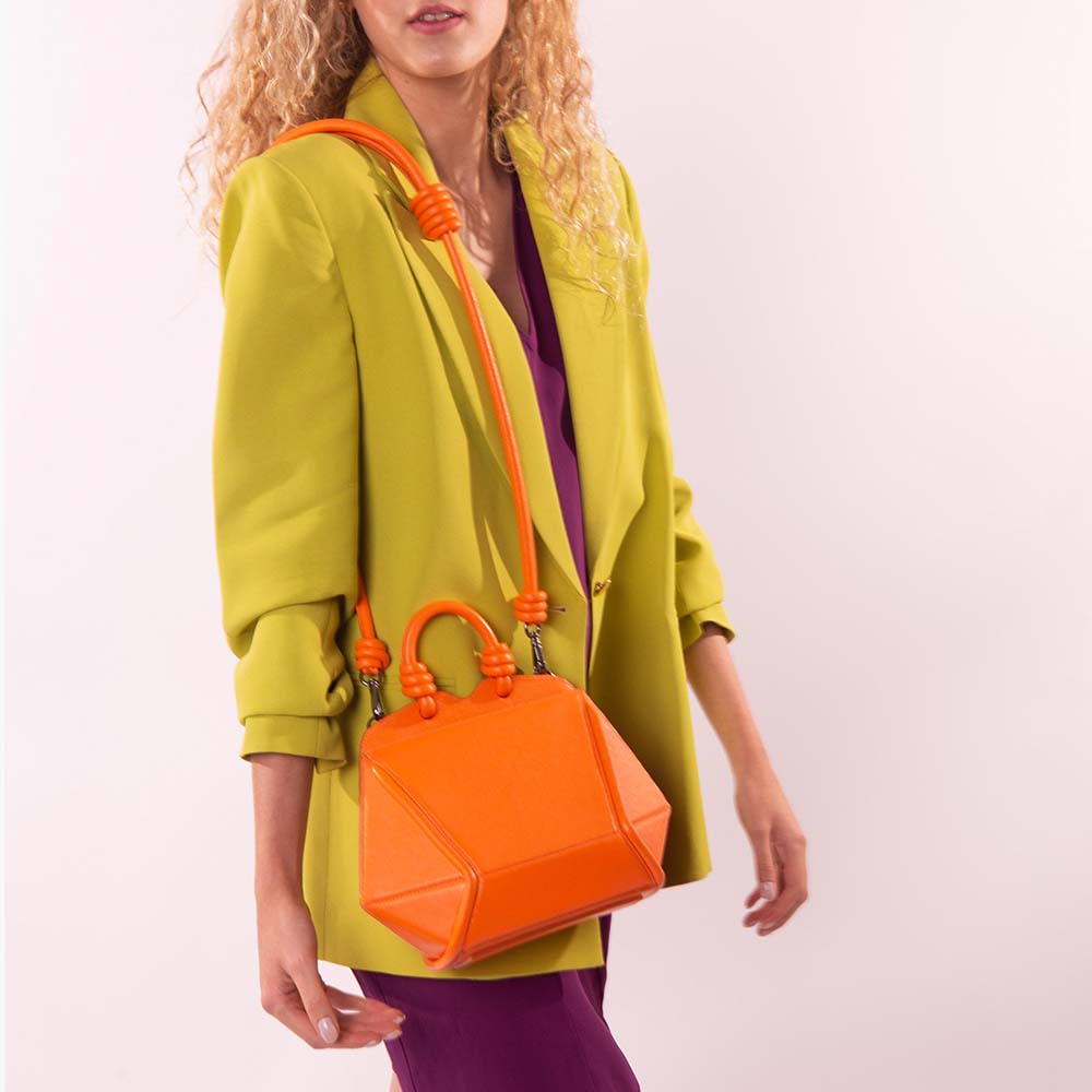 Bolsa Handbag Mini Diamante Laranja Sunrise