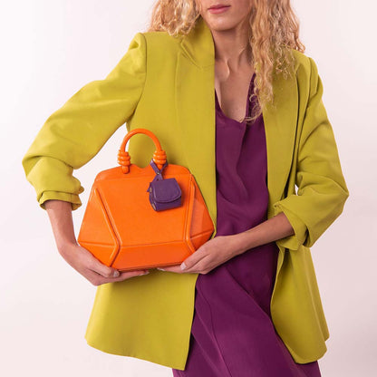 Bolsa Handbag Mini Diamante Laranja Sunrise