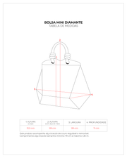 Mini Bolsa Diamante Prata