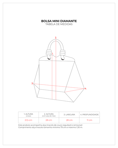 Mini Bolsa Diamante Prata