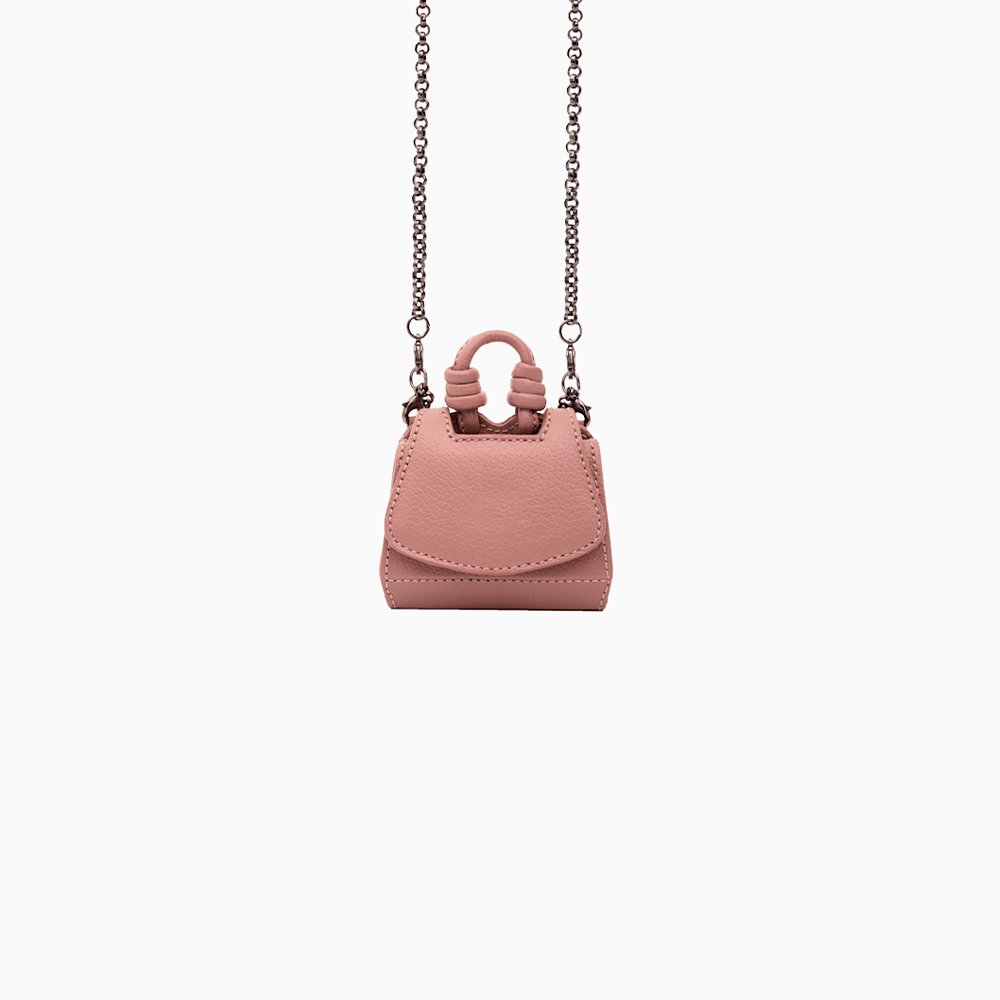 Nano Bolsa de Couro Paseo Rosa Krystallos