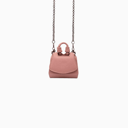 Nano Bolsa de Couro Paseo Rosa Krystallos
