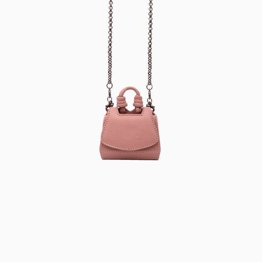 Nano Bolsa de Couro Paseo Rosa Krystallos