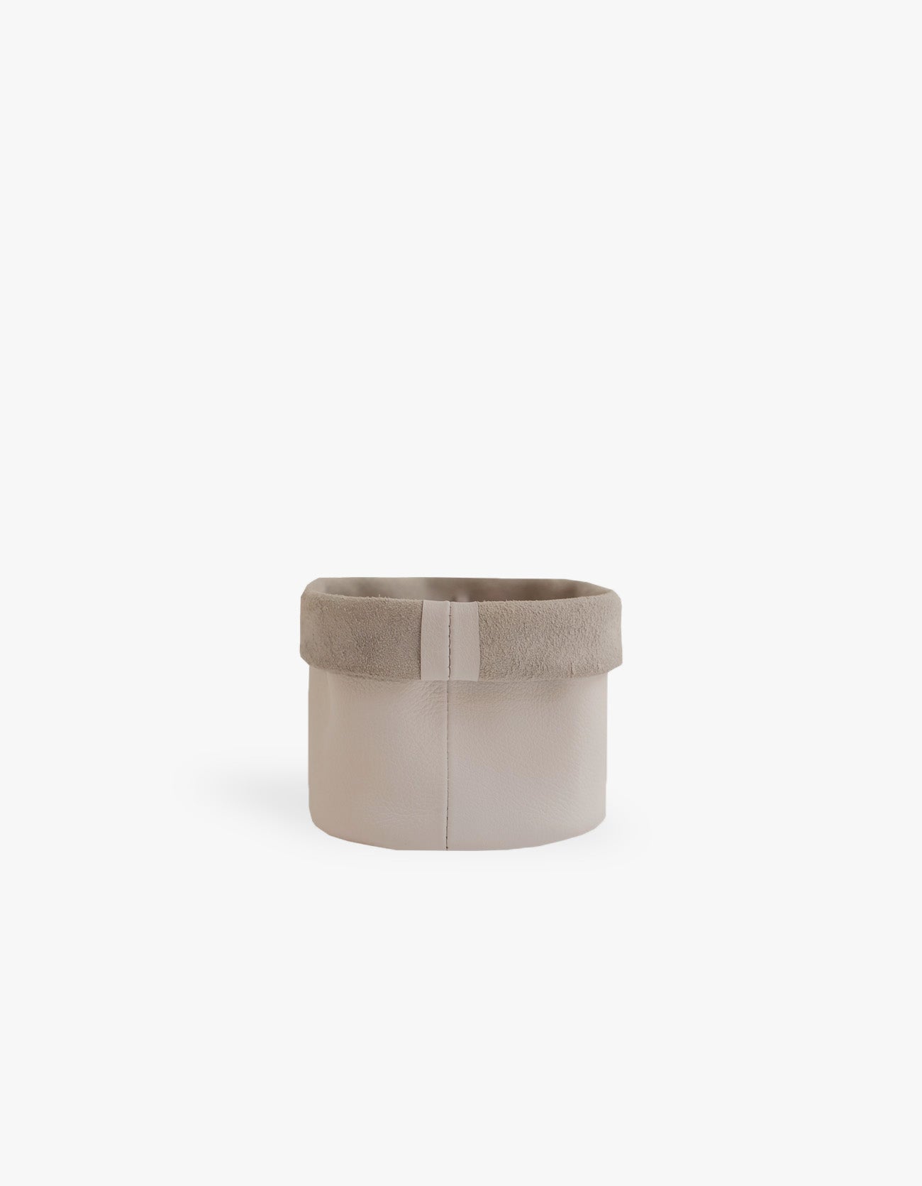 Cachepot de Couro Krystallos Off White PP