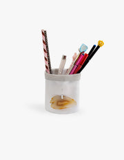 Cachepot de Couro Krystallos Off White PP