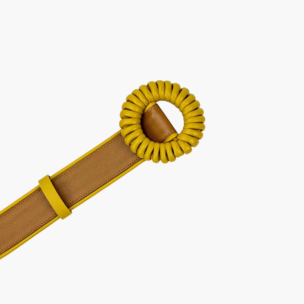 Cinto Feminino de Couro Espanha Caramelo