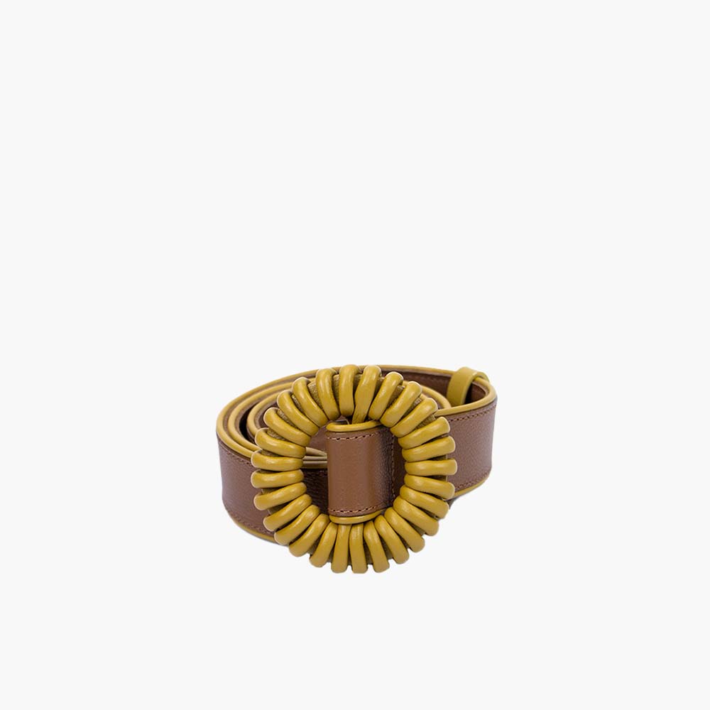 Cinto Feminino de Couro Espanha Caramelo