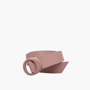 Cinto Fino Feminino de Couro Krystallos Rosa Claro