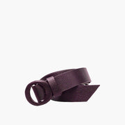Cinto Fino Feminino de Couro Krystallos Roxo