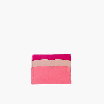 Porta Cartão de Couro Espanha Rosa Claro
