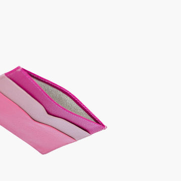 Porta Cartão de Couro Espanha Rosa Claro