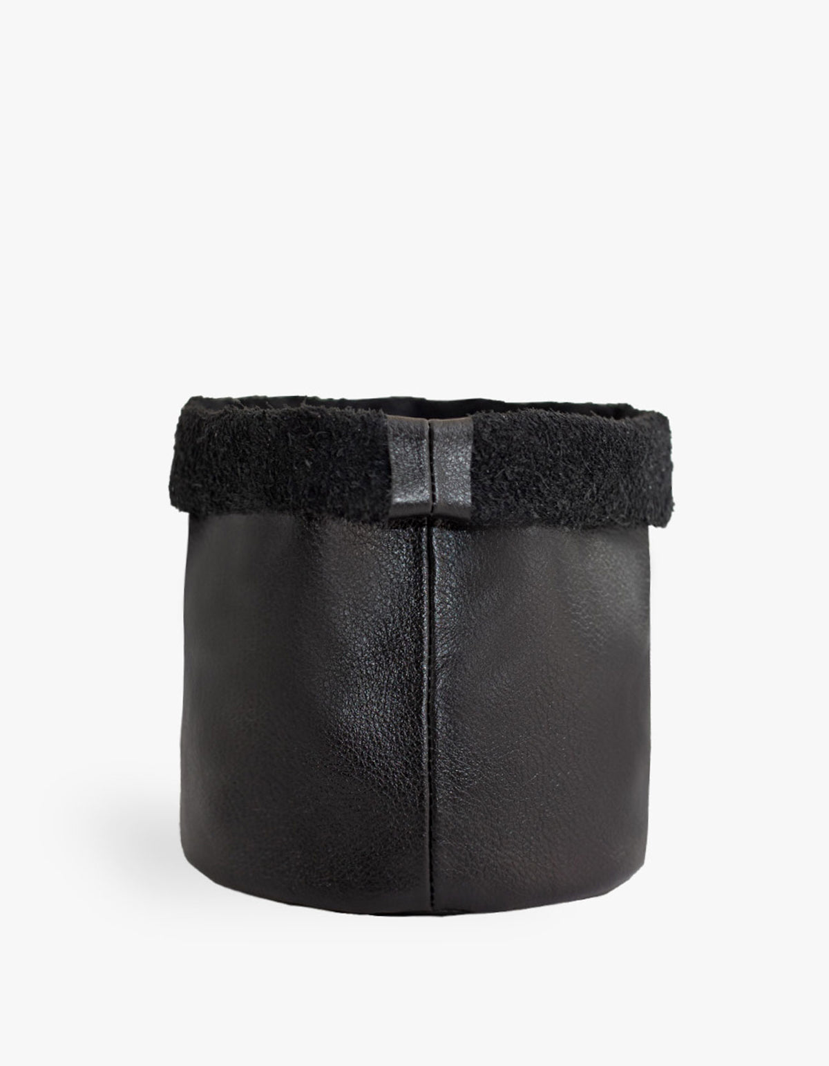 Cachepot de Couro Krystallos Preto G