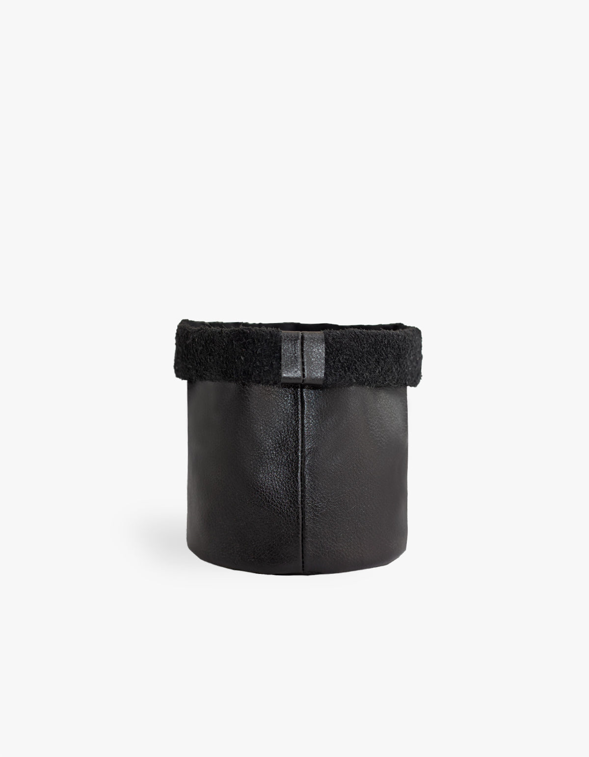 Cachepot de Couro Krystallos Preto P