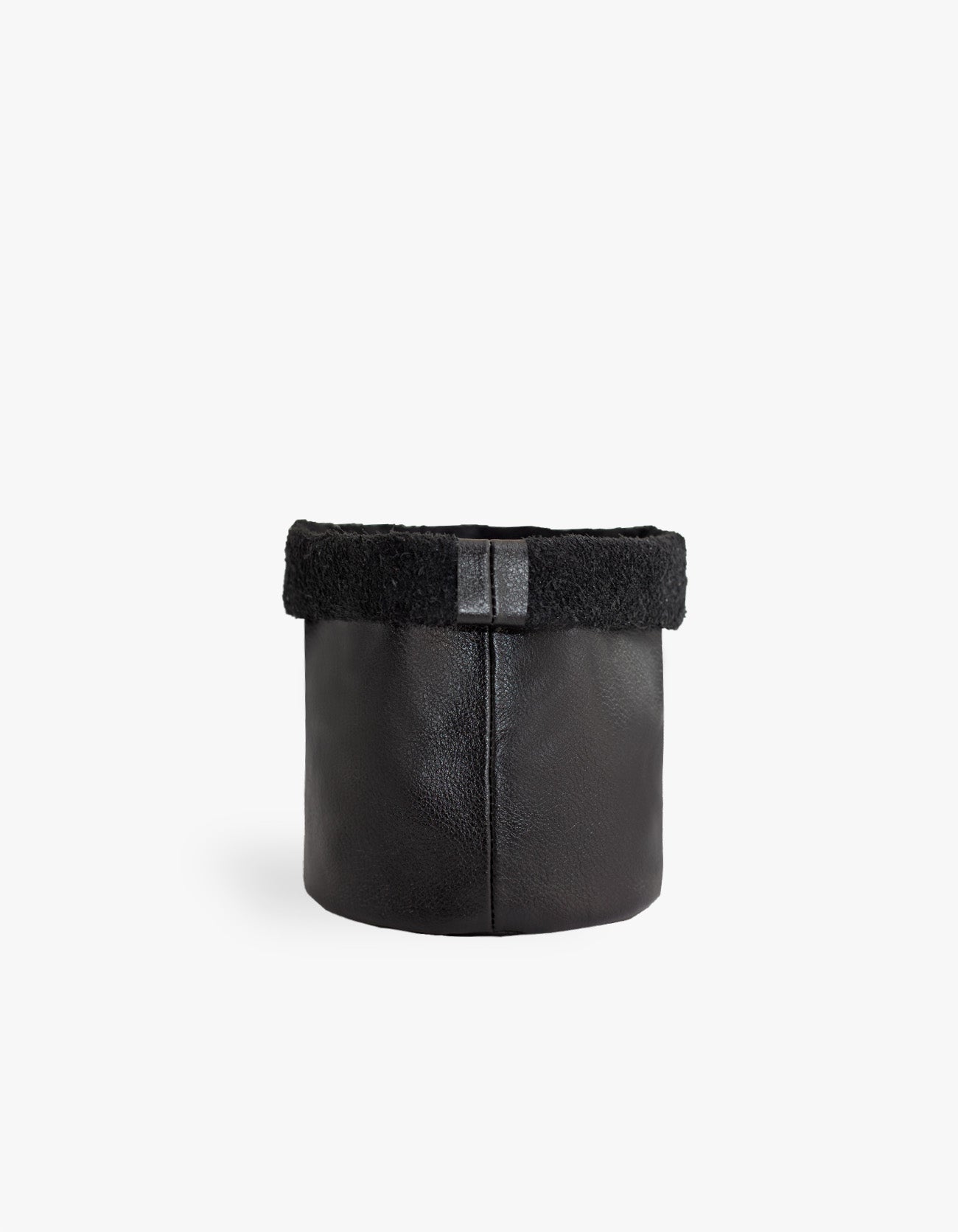 Cachepot de Couro Krystallos Preto P