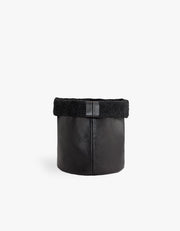 Cachepot de Couro Krystallos Preto M