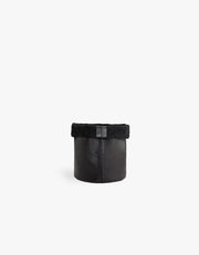 Cachepot de Couro Krystallos Preto PP