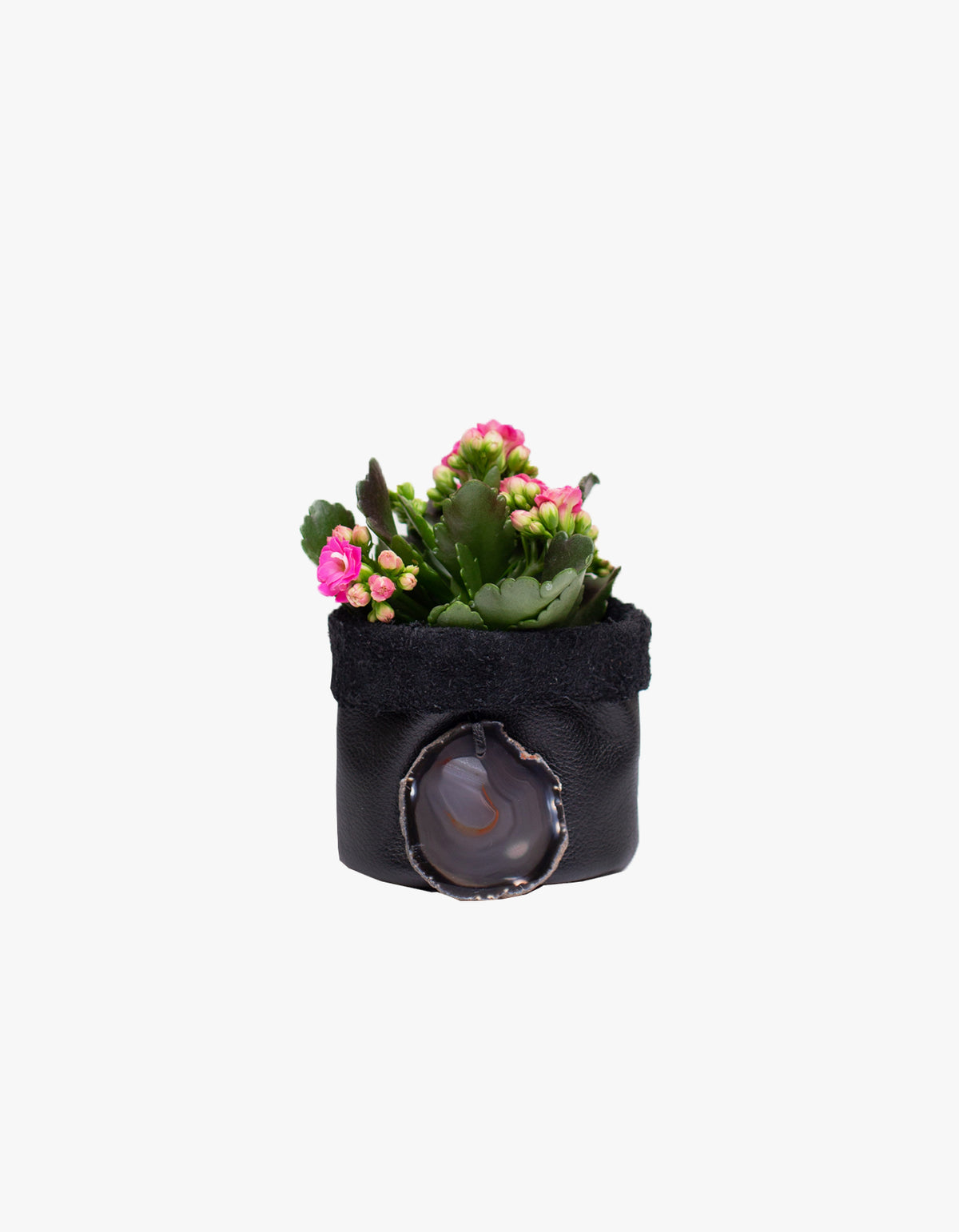 Cachepot de Couro Krystallos Preto PP