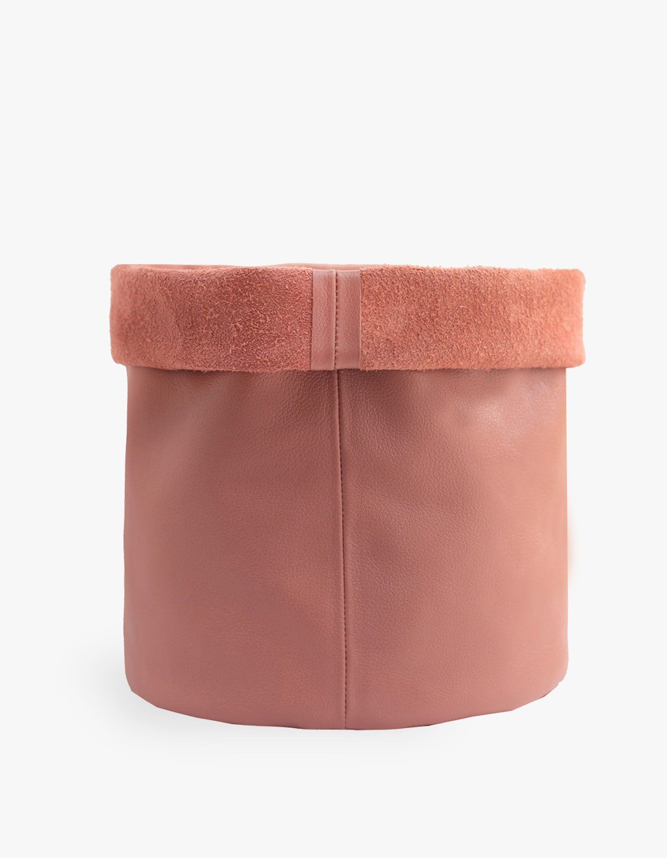 CACHEPOT DE COURO KRYSTALLOS ROSA