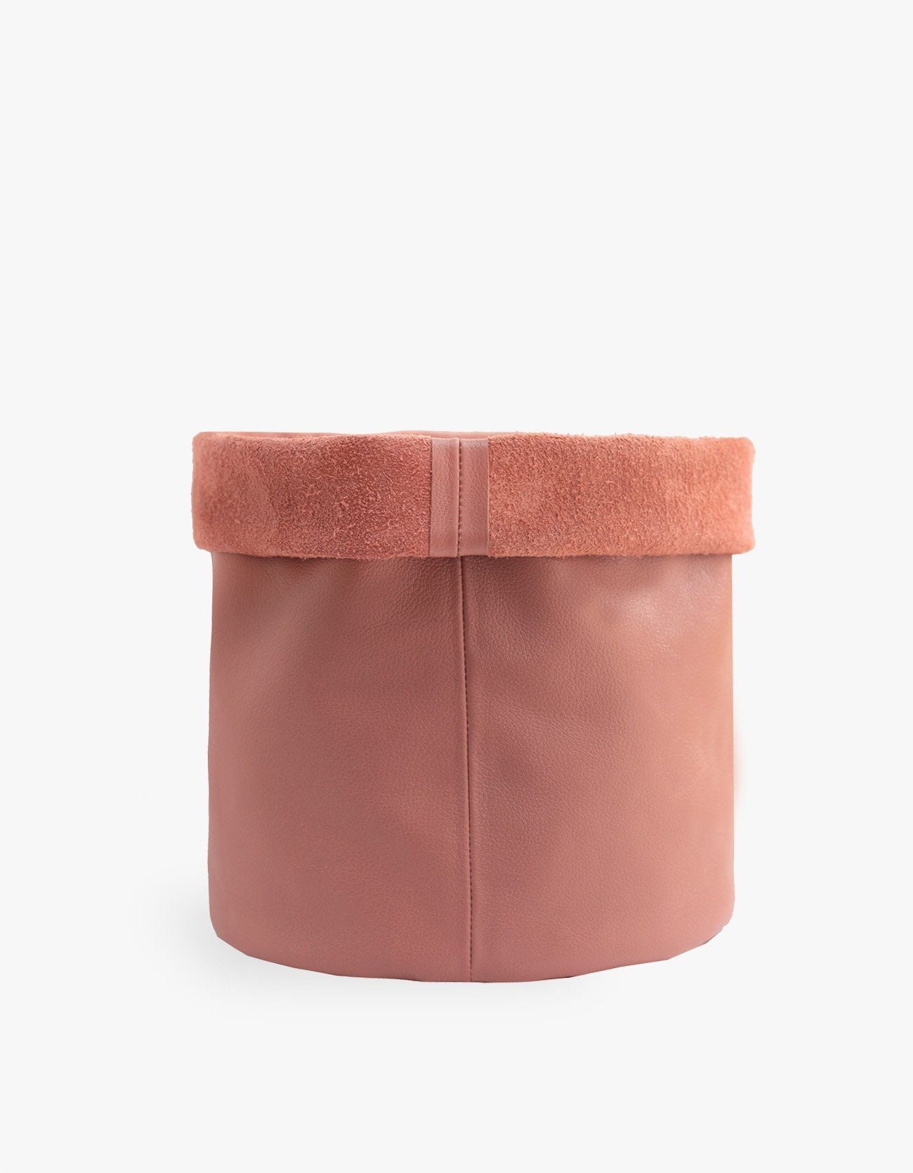 CACHEPOT DE COURO KRYSTALLOS ROSA