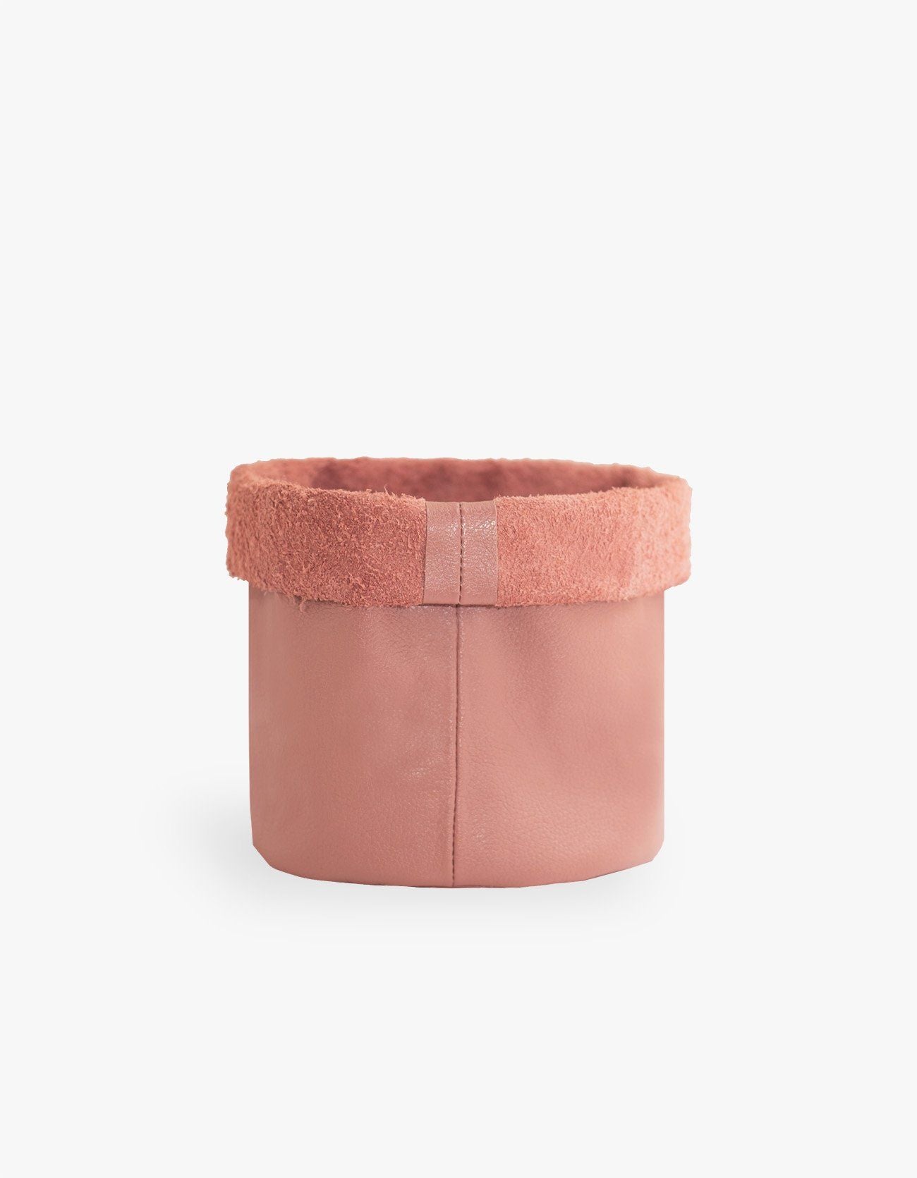 CACHEPOT DE COURO KRYSTALLOS ROSA