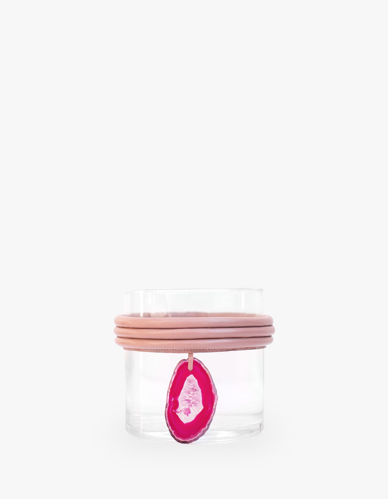 VASO BAIXO DE VIDRO KRYSTALLOS ROSA