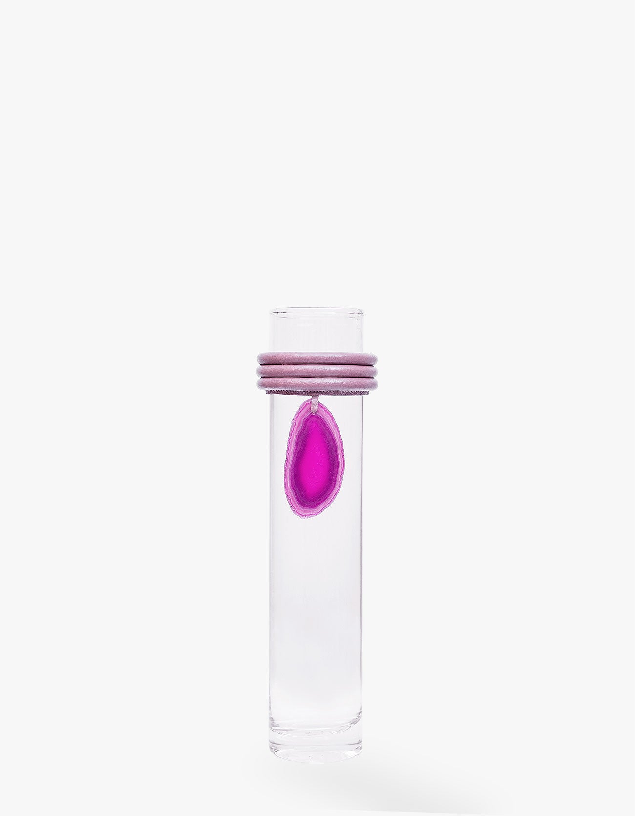 VASO ALTO DE VIDRO KRYSTALLOS ROSA