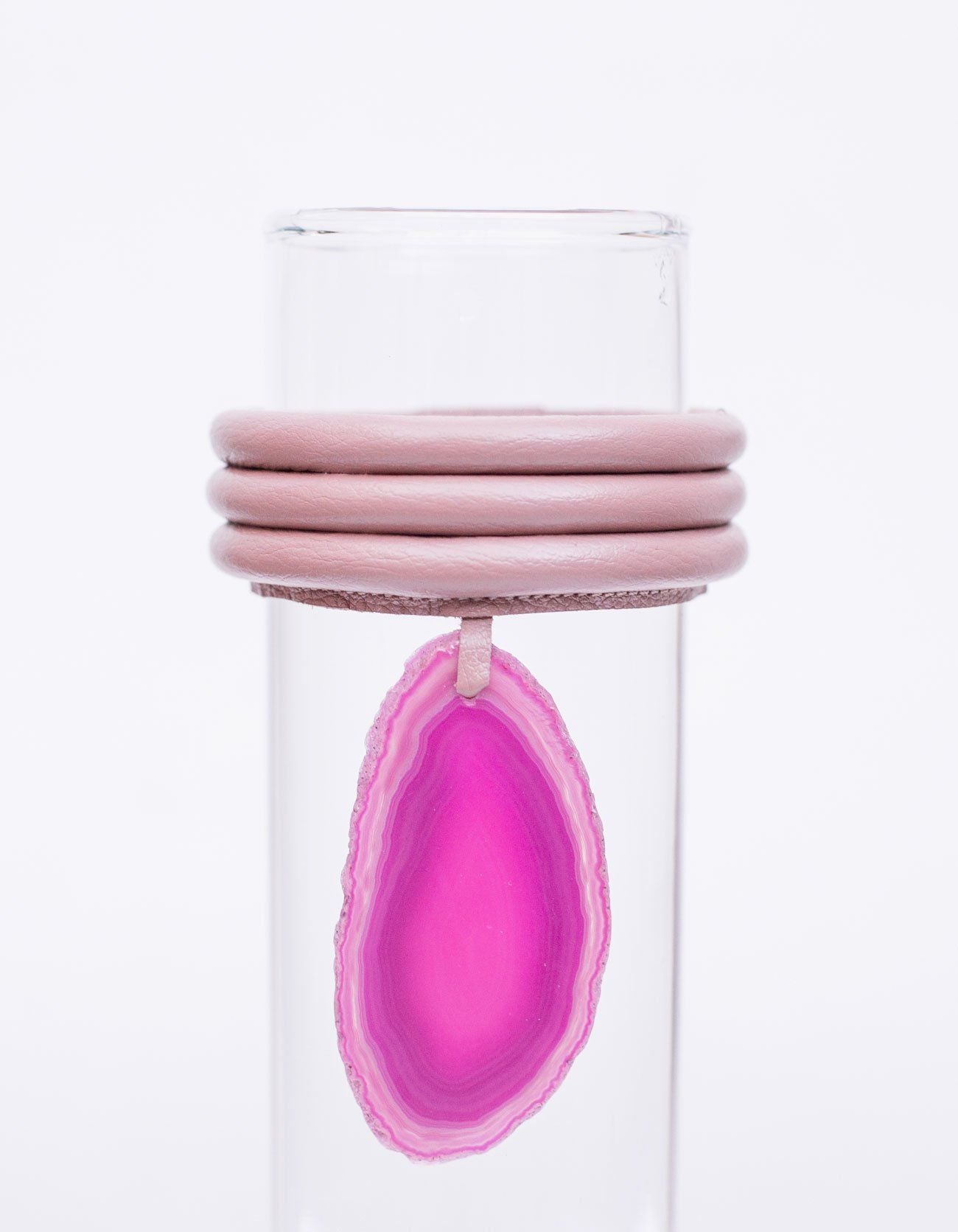 VASO ALTO DE VIDRO KRYSTALLOS ROSA
