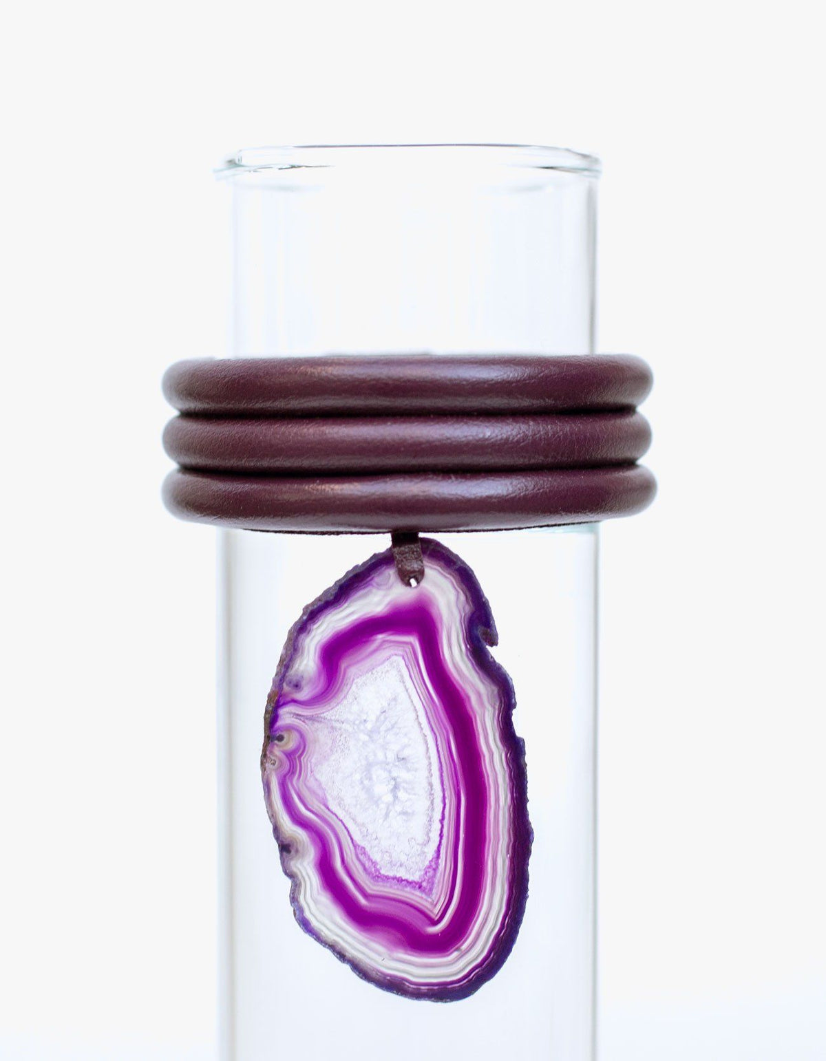 VASO ALTO DE VIDRO KRYSTALLOS ROXO