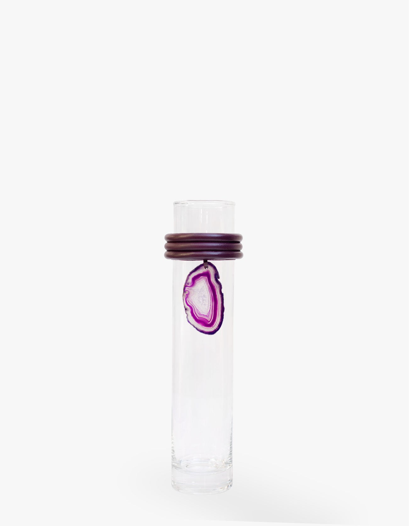 VASO ALTO DE VIDRO KRYSTALLOS ROXO