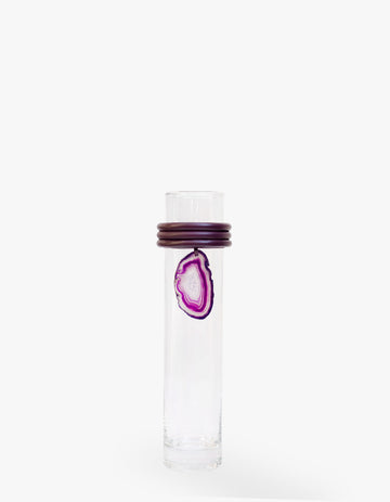 VASO ALTO DE VIDRO KRYSTALLOS ROXO