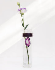 VASO ALTO DE VIDRO KRYSTALLOS ROXO