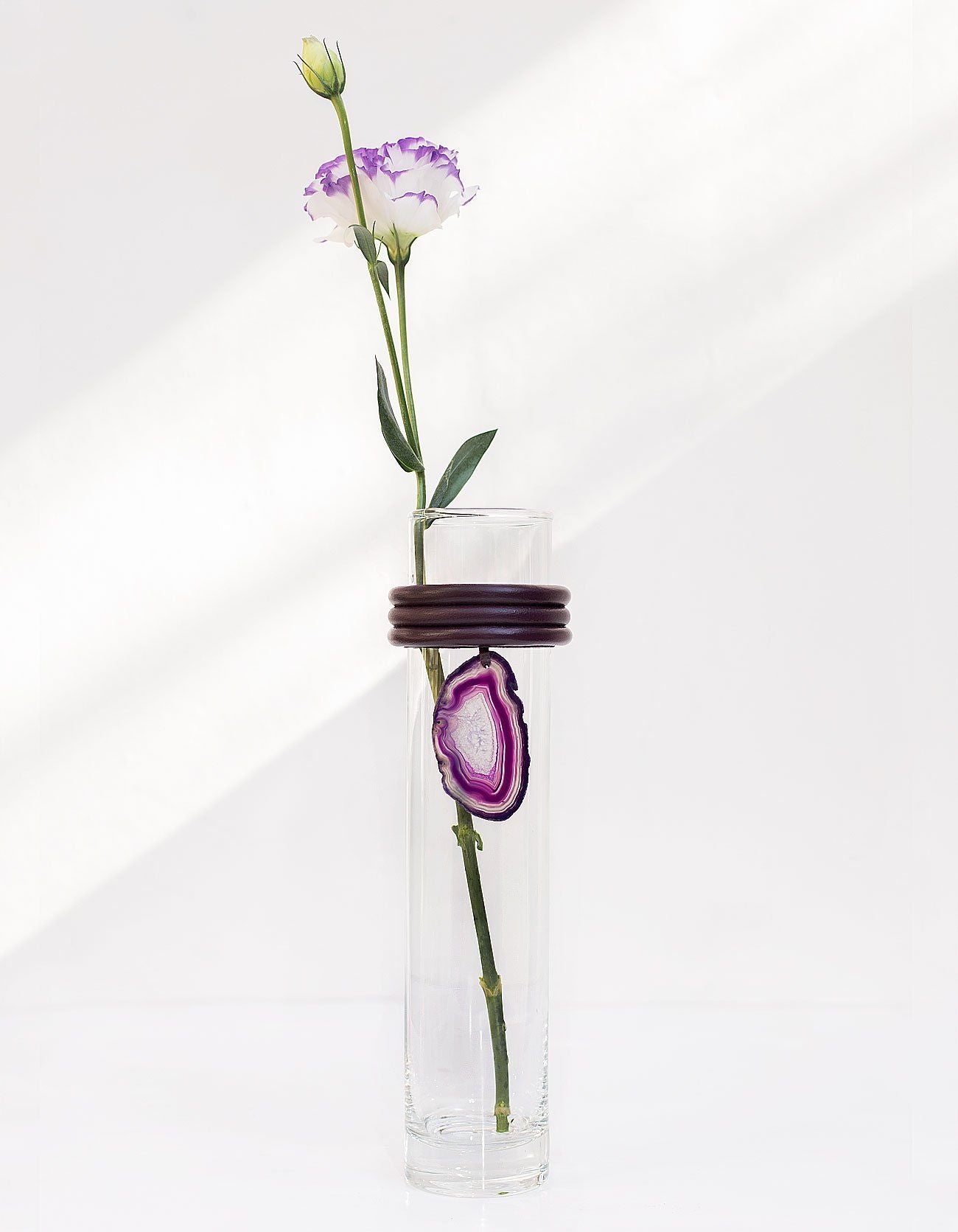 VASO ALTO DE VIDRO KRYSTALLOS ROXO