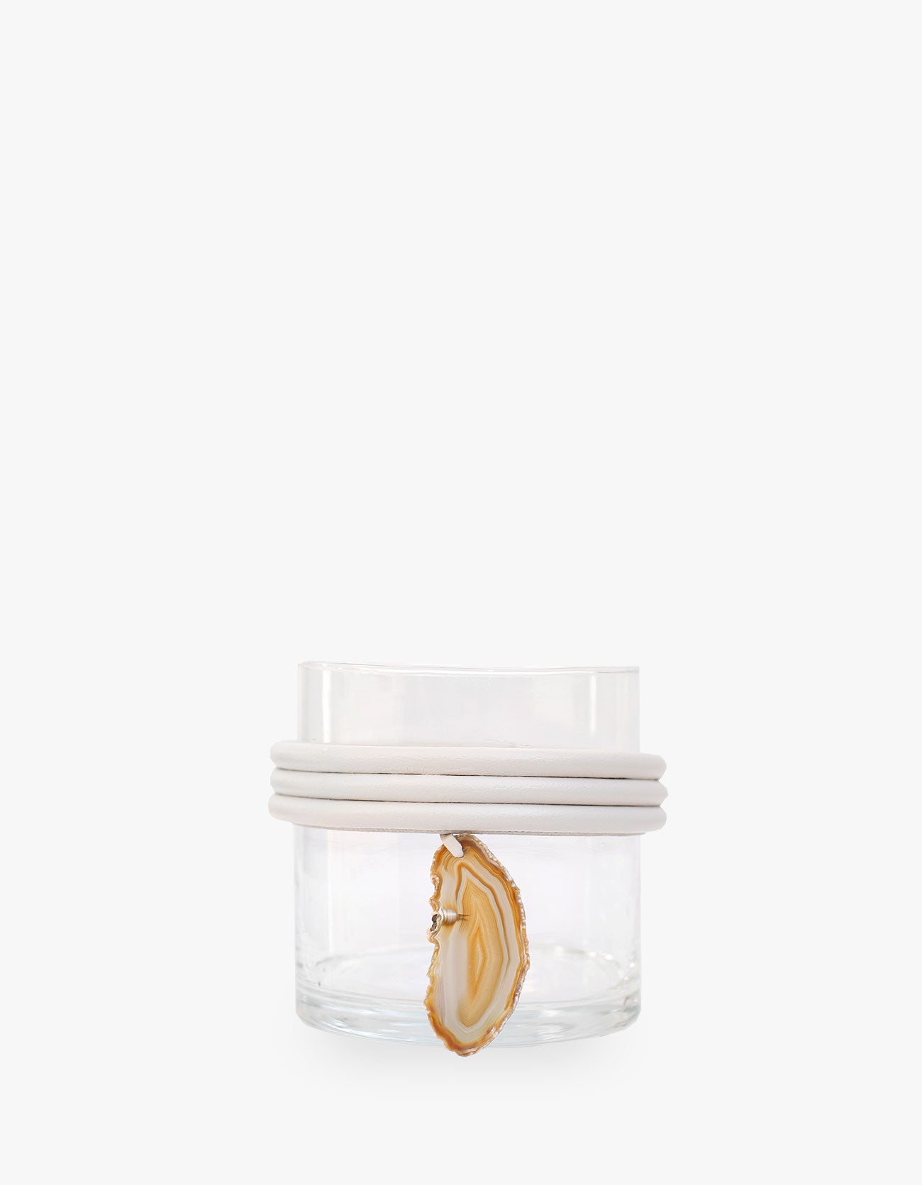 VASO BAIXO DE VIDRO KRYSTALLOS OFF WHITE