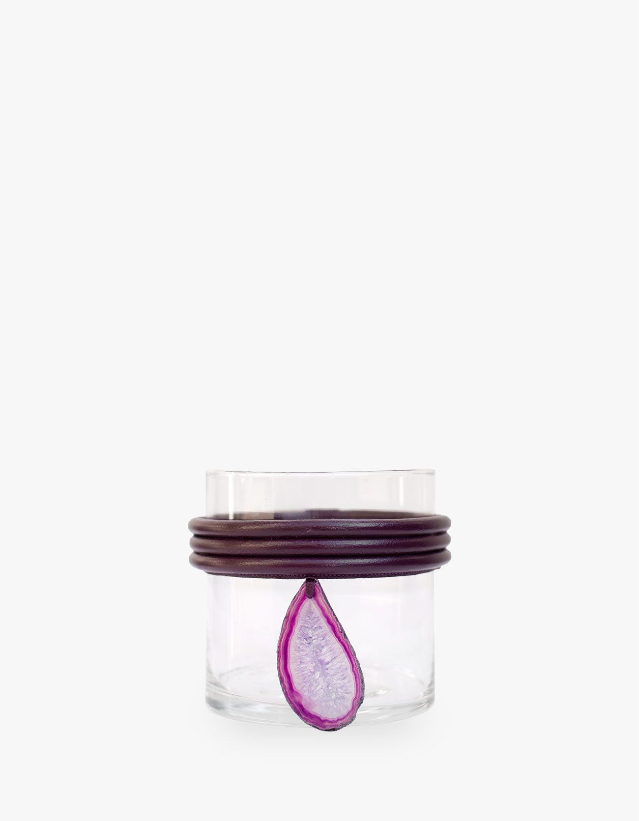 VASO BAIXO DE VIDRO KRYSTALLOS ROXO