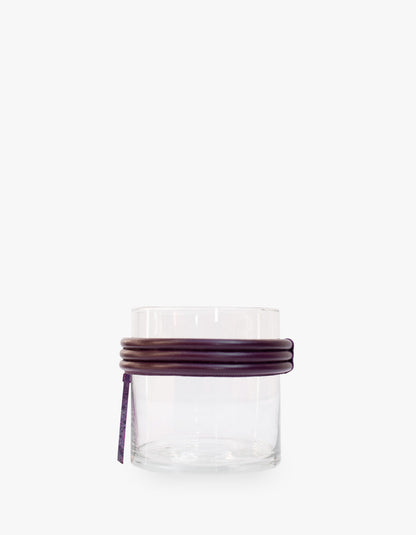 VASO BAIXO DE VIDRO KRYSTALLOS ROXO