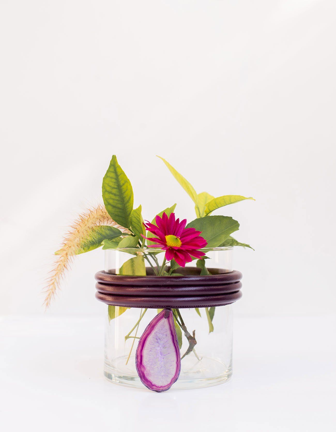 VASO BAIXO DE VIDRO KRYSTALLOS ROXO