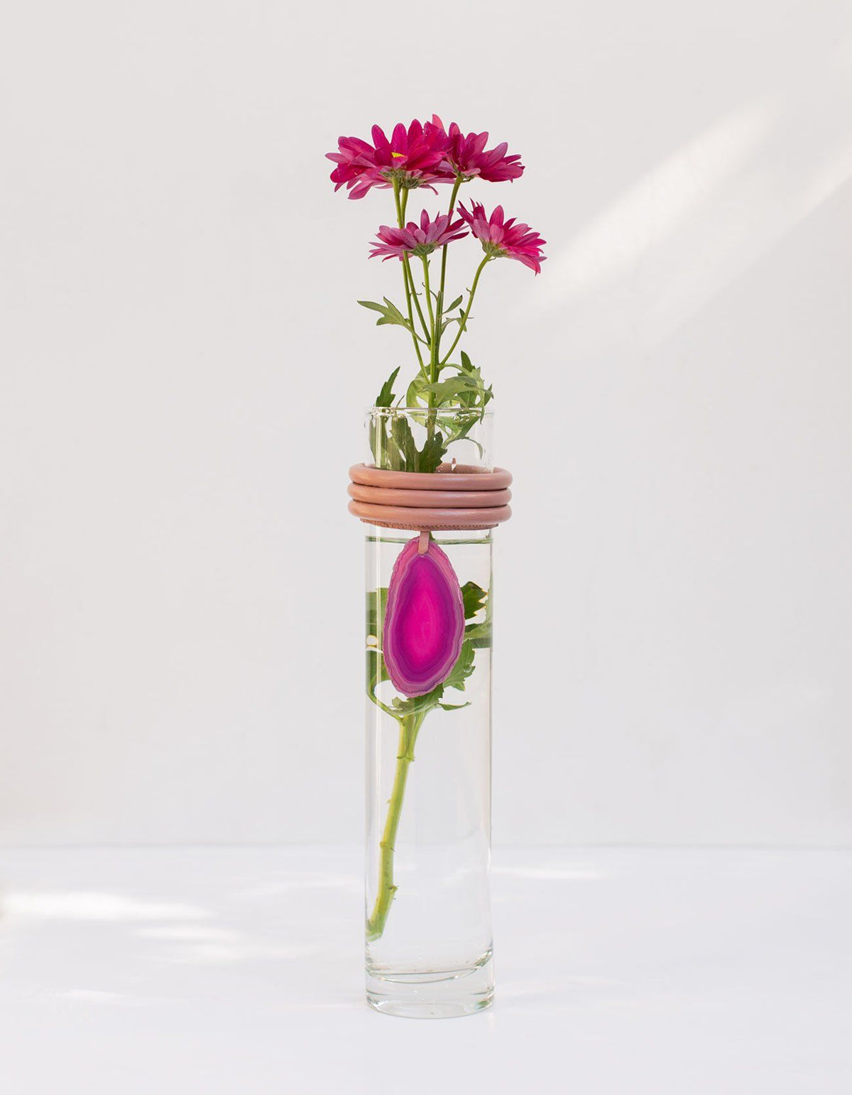 VASO ALTO DE VIDRO KRYSTALLOS ROSA