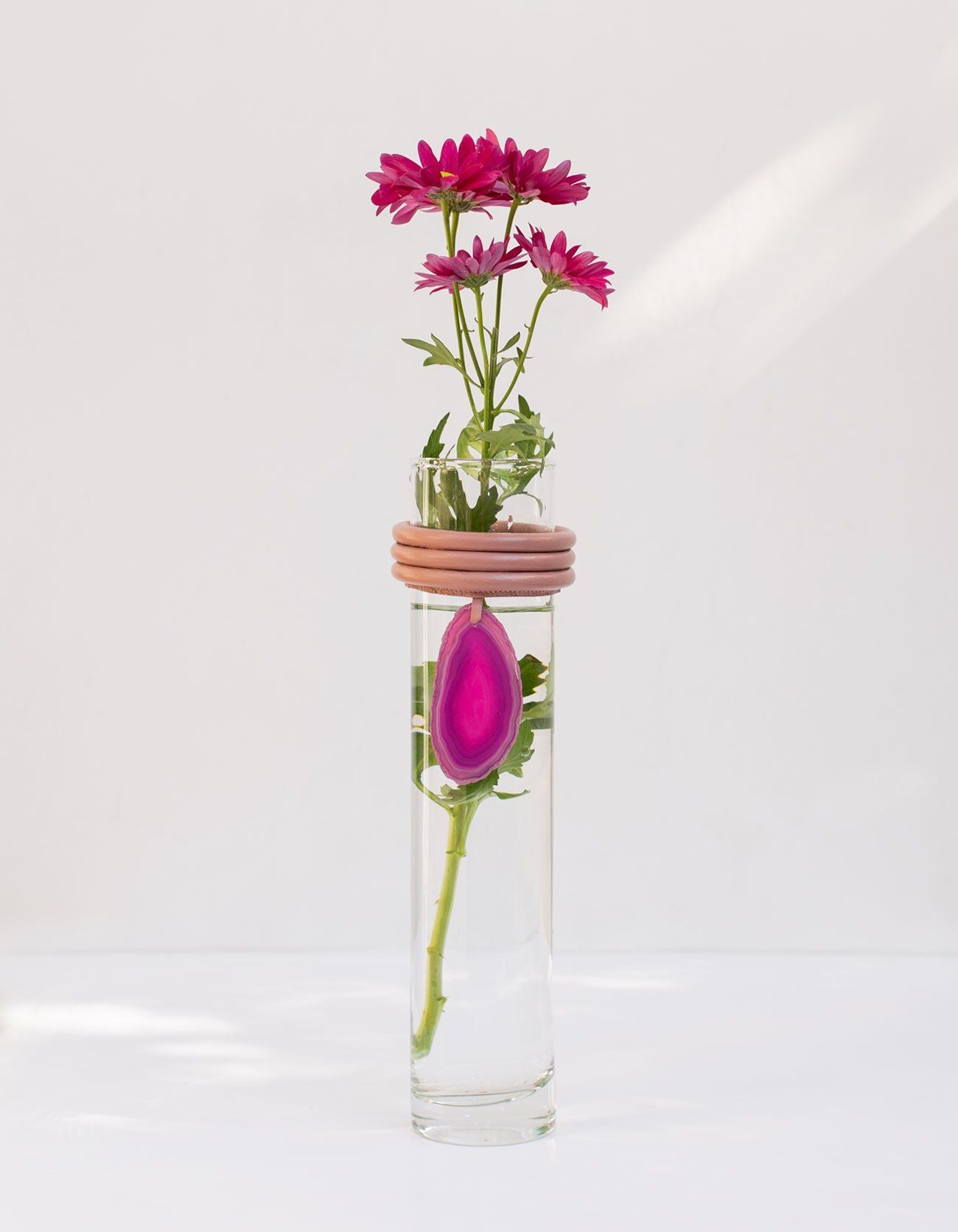 VASO ALTO DE VIDRO KRYSTALLOS ROSA