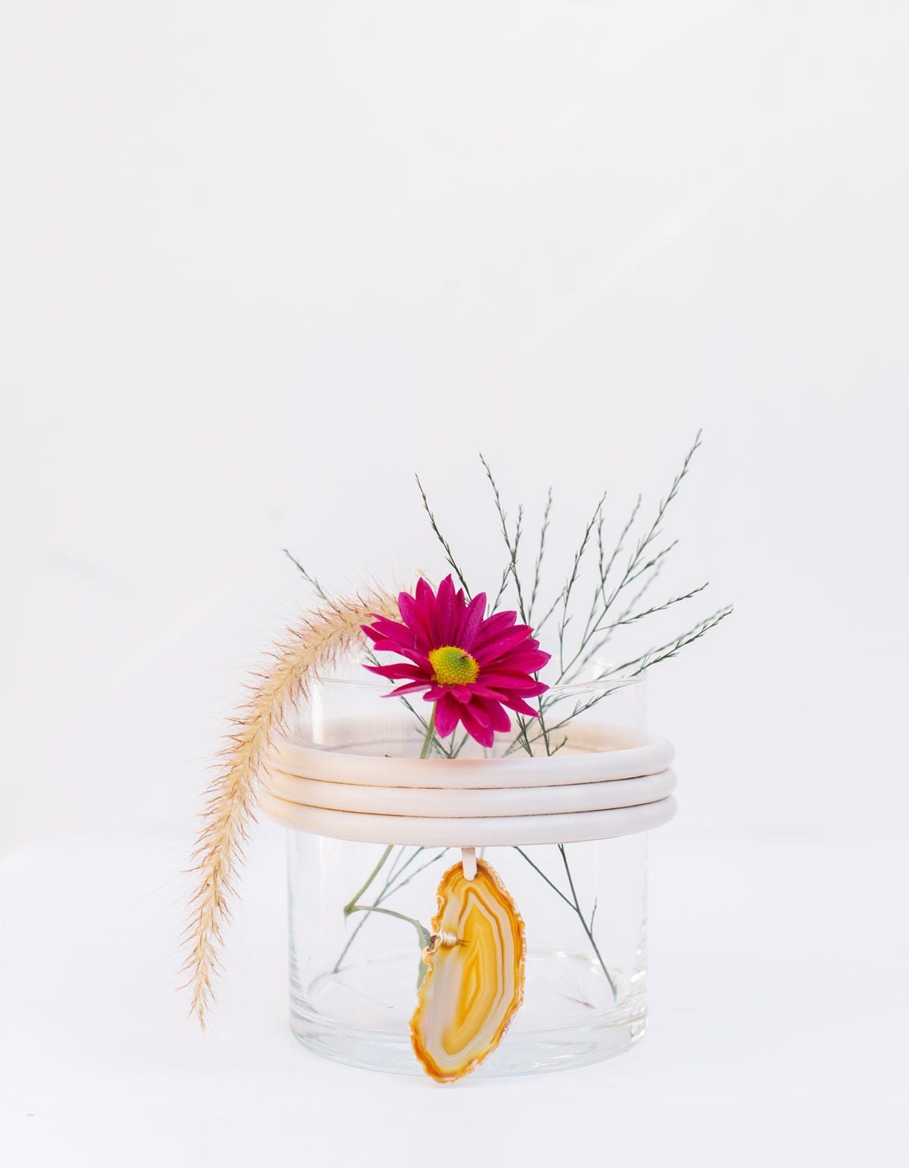 VASO BAIXO DE VIDRO KRYSTALLOS OFF WHITE