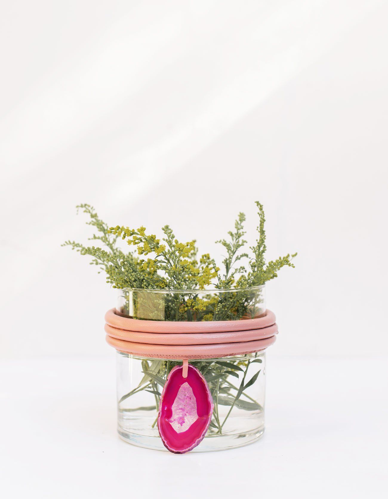 VASO BAIXO DE VIDRO KRYSTALLOS ROSA